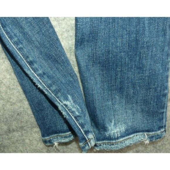 AGOLDE 25 Jeans Skinny Sophie High Rise Crop Distressed Ripped Stretch Blue - Picture 6 of 10